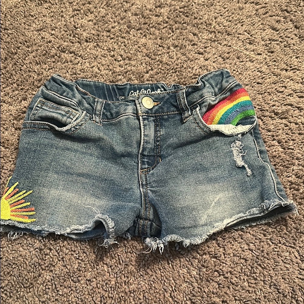 Cat & Jack Blue Jean Shorts Distressed Cut-Off